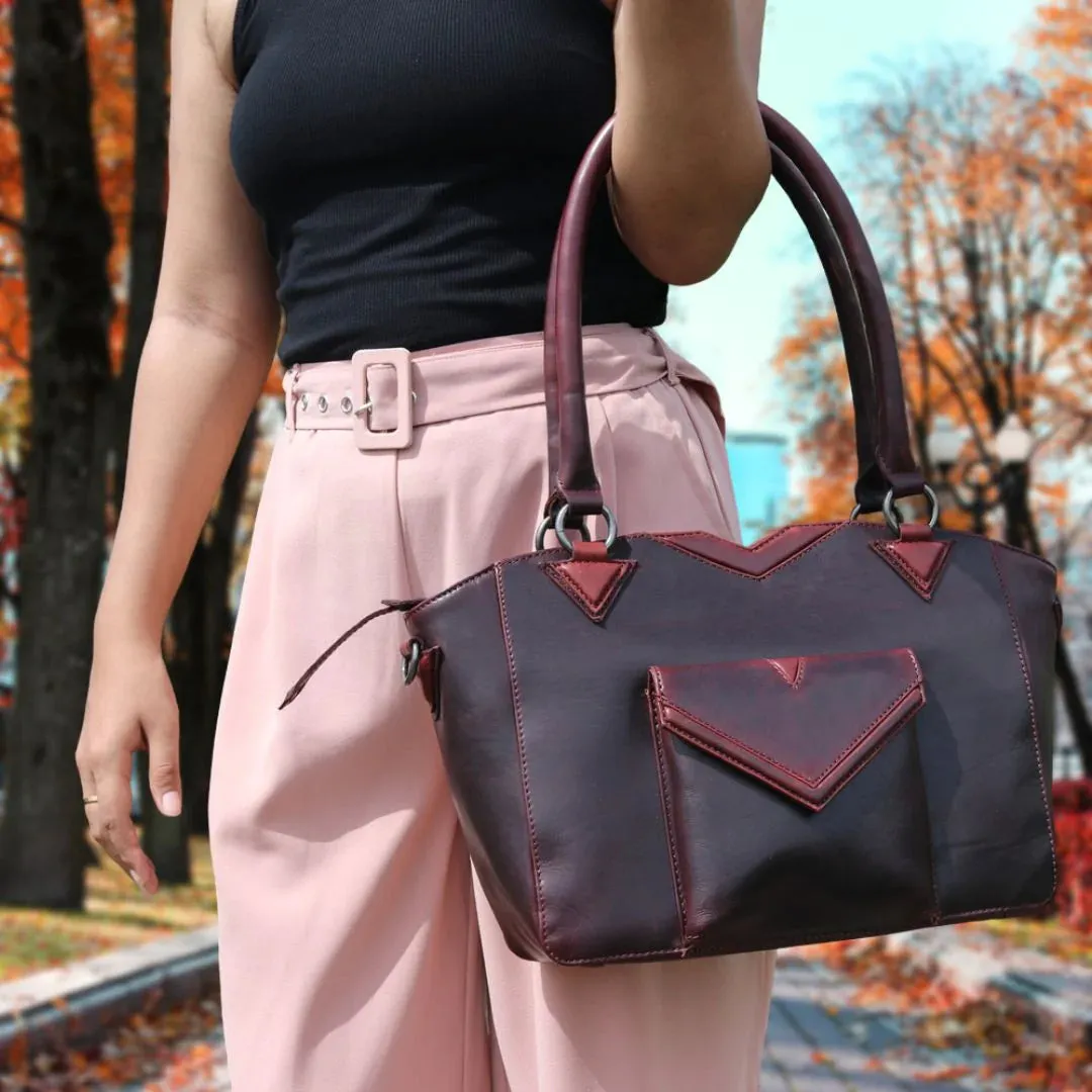 Aubrey Lockable Leather Satchel