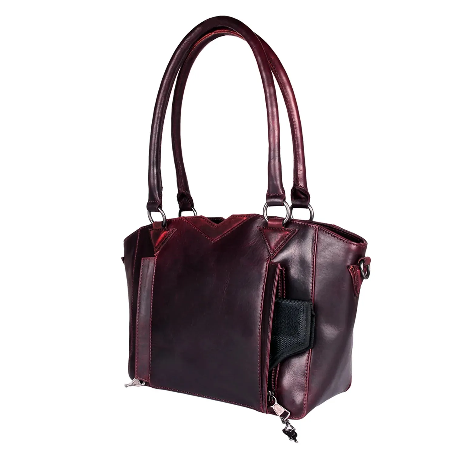 Aubrey Lockable Leather Satchel