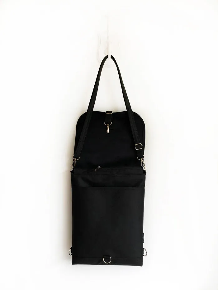 Black Designer Laptop Backpack, Minimalist Waterproof Slim Bag