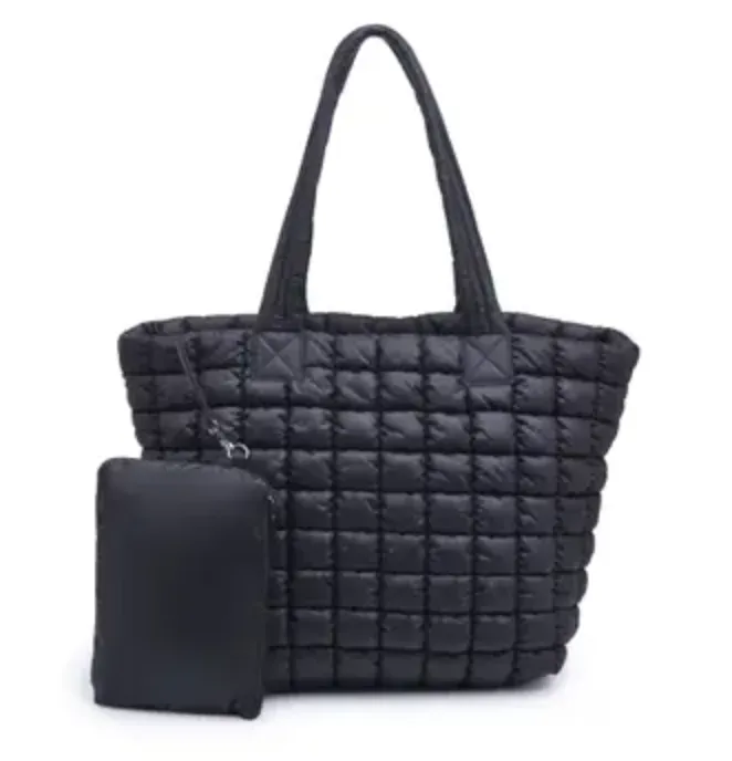 Breakaway Puffer Tote Bag - Black