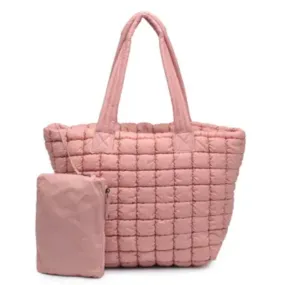 Breakaway Puffer Tote Bag - Pastel Pink