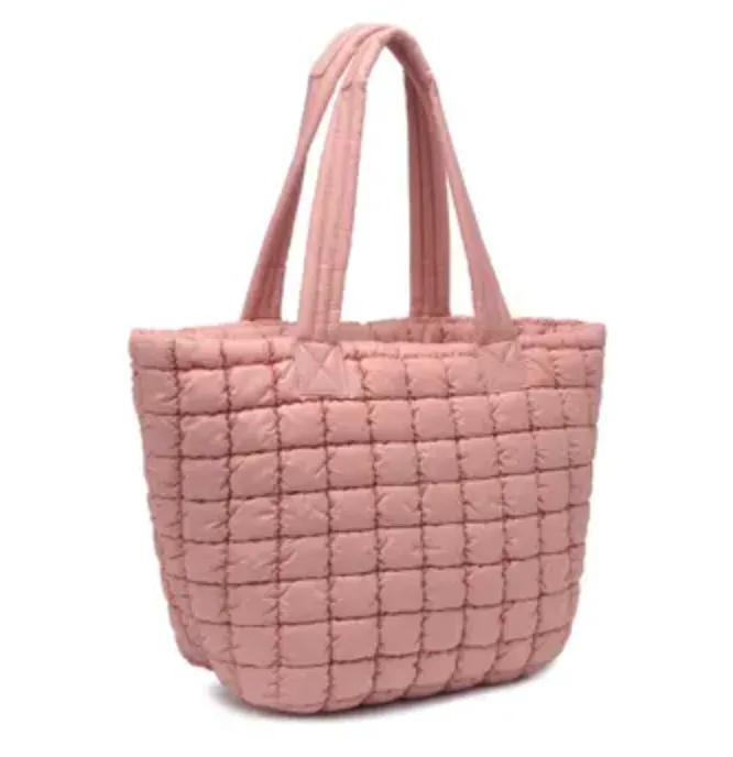 Breakaway Puffer Tote Bag - Pastel Pink