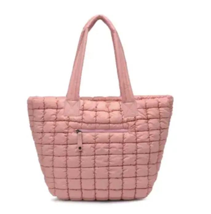 Breakaway Puffer Tote Bag - Pastel Pink