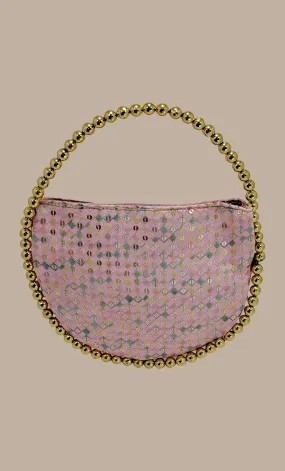 Candy Pink Embroidered Clutch