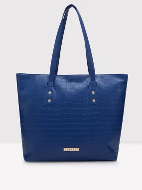 Caprese Westwood Croco Tote Medium Navy