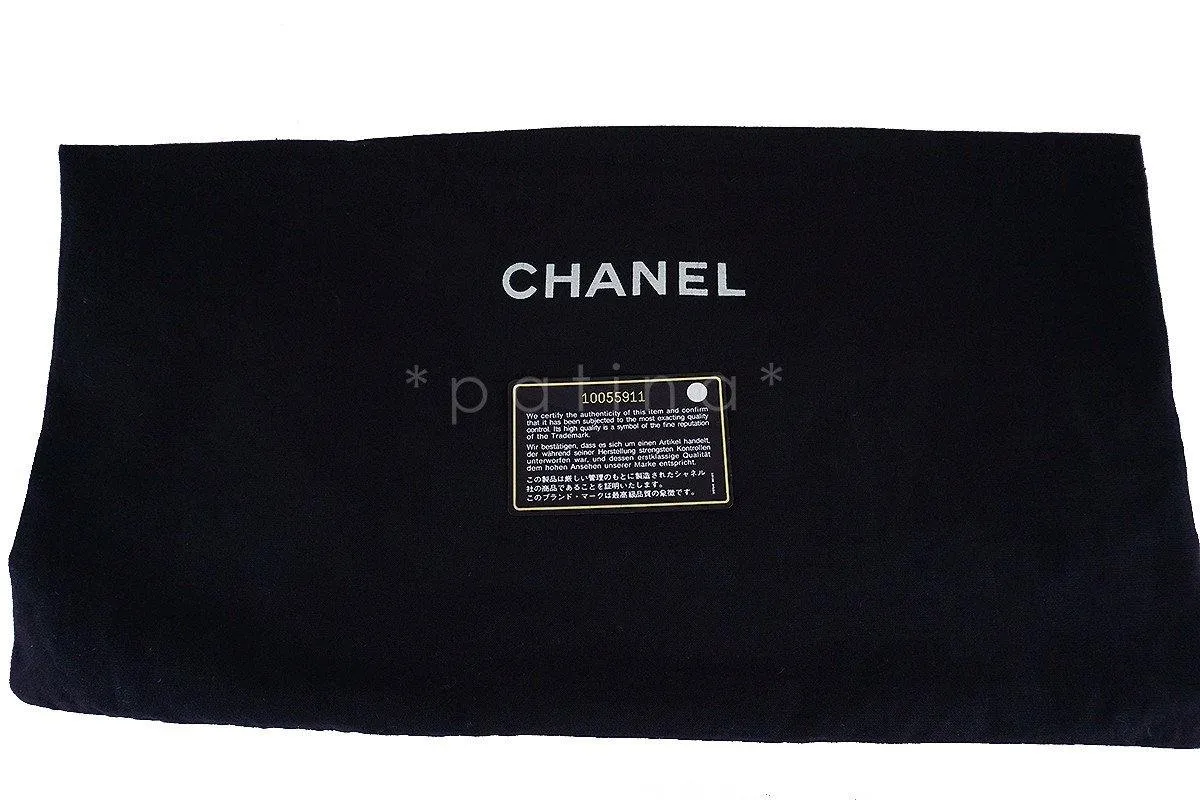 Chanel Black Caviar Logo Cerf Brief Messenger Tote Bag