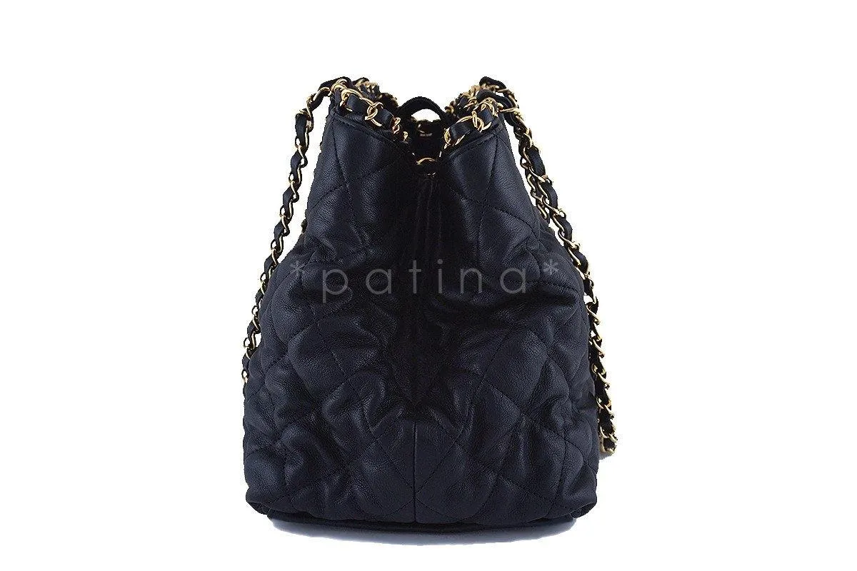 Chanel Black Quilted Timeless Chain Around Grand Shopping Tote GST Bag