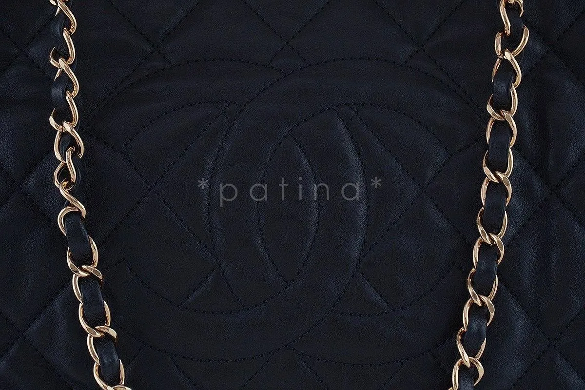 Chanel Black Quilted Timeless Chain Around Grand Shopping Tote GST Bag