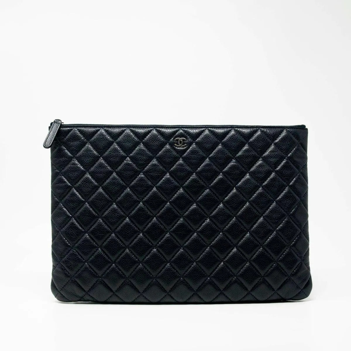 Chanel Navy Medium O Case Pouch