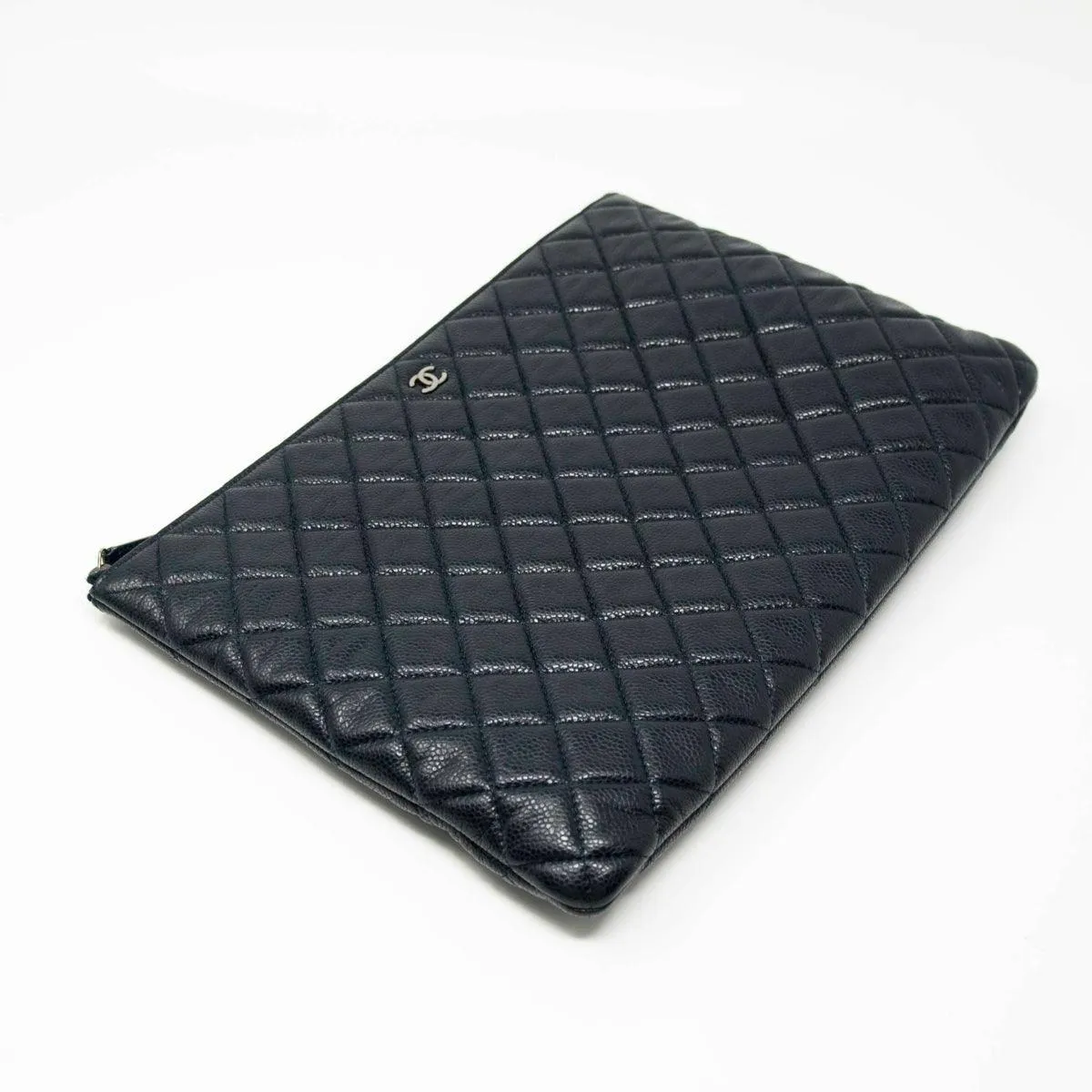 Chanel Navy Medium O Case Pouch