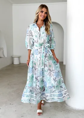 Chesire Maxi Dress - Blue Floral