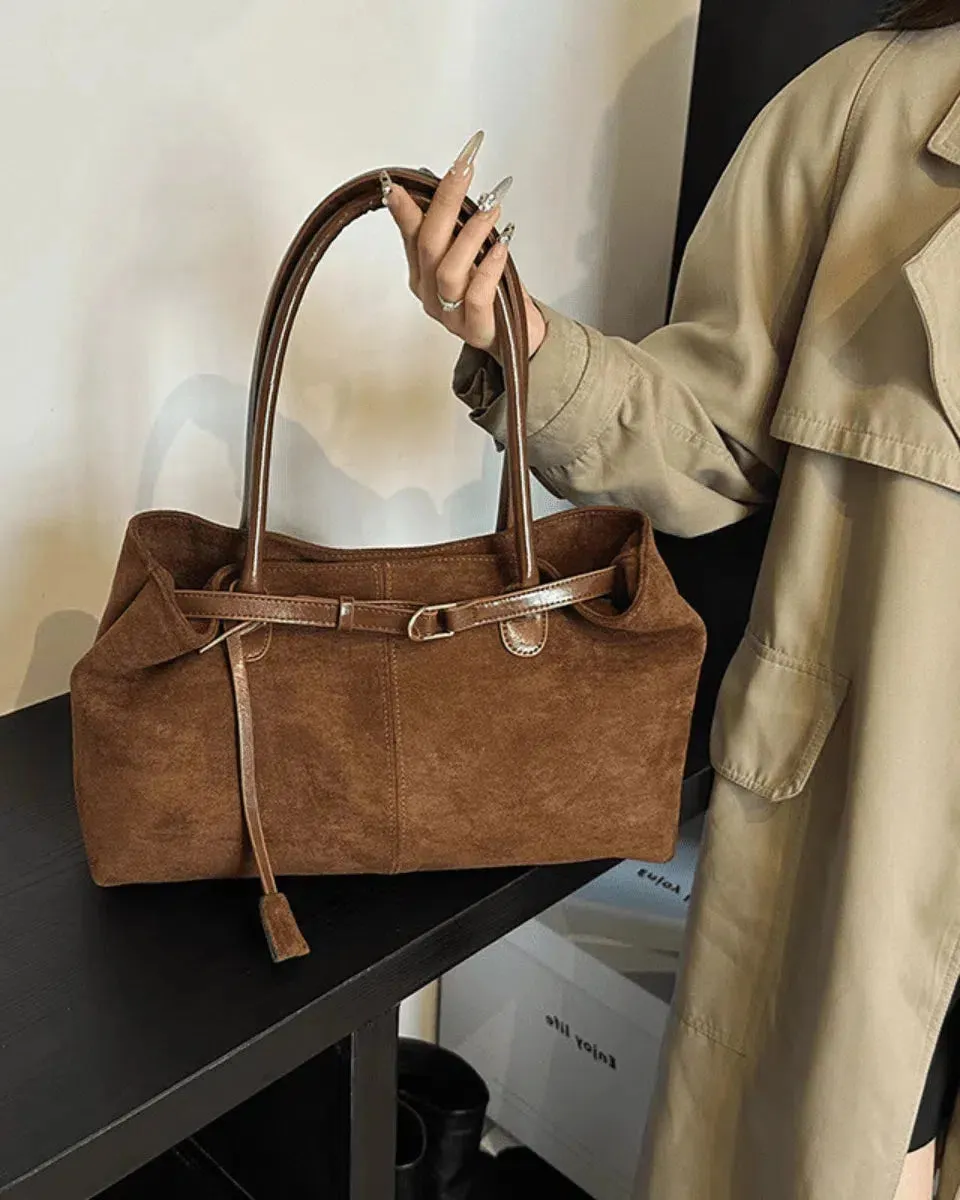 Damon – Autumn elegance – Suede tote bag