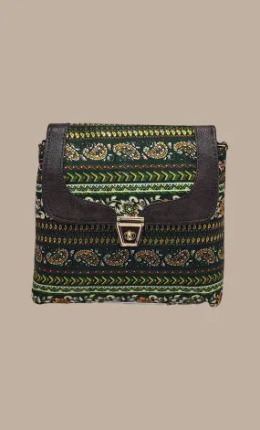 Deep Green Printed Sling Bag