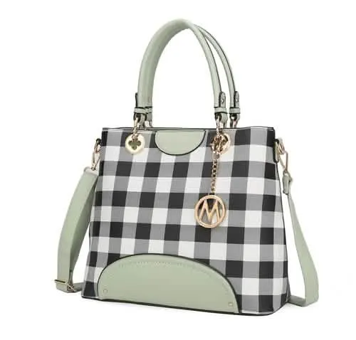 Gabriella Chic Checkered Handbag and Wallet Combo by MKF Collection