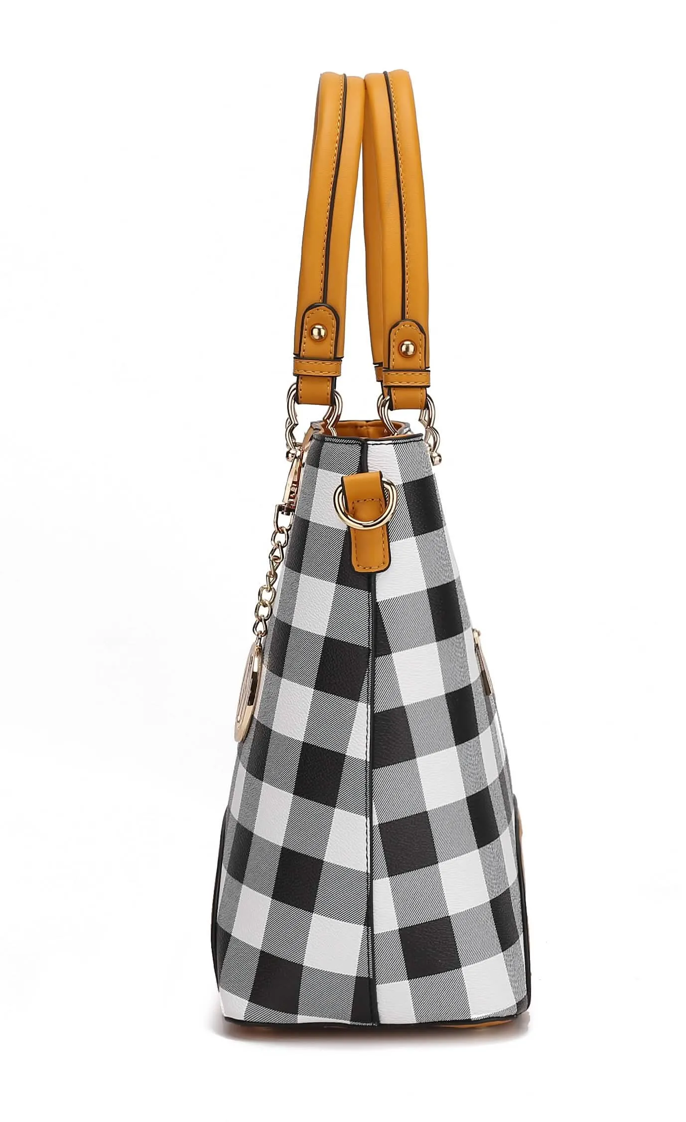 Gabriella Chic Checkered Handbag and Wallet Combo by MKF Collection