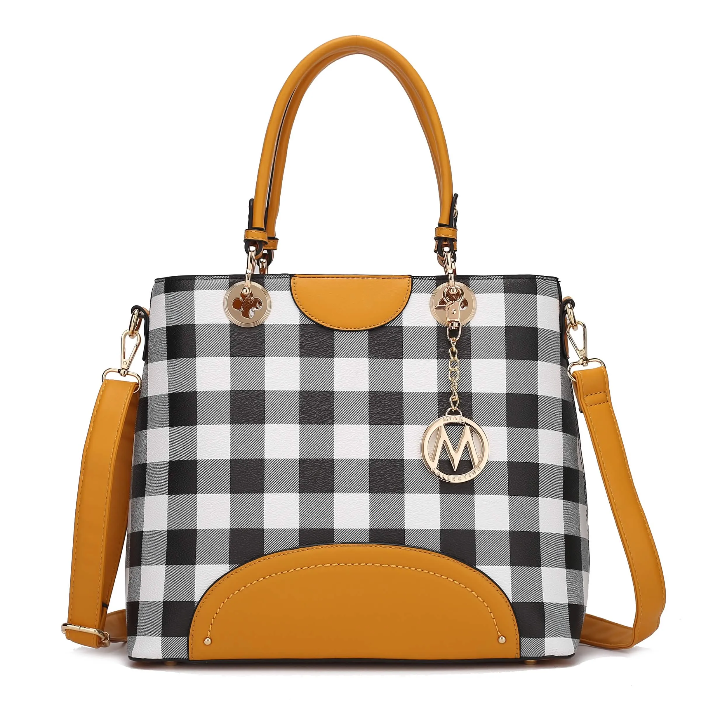 Gabriella Chic Checkered Handbag and Wallet Combo by MKF Collection