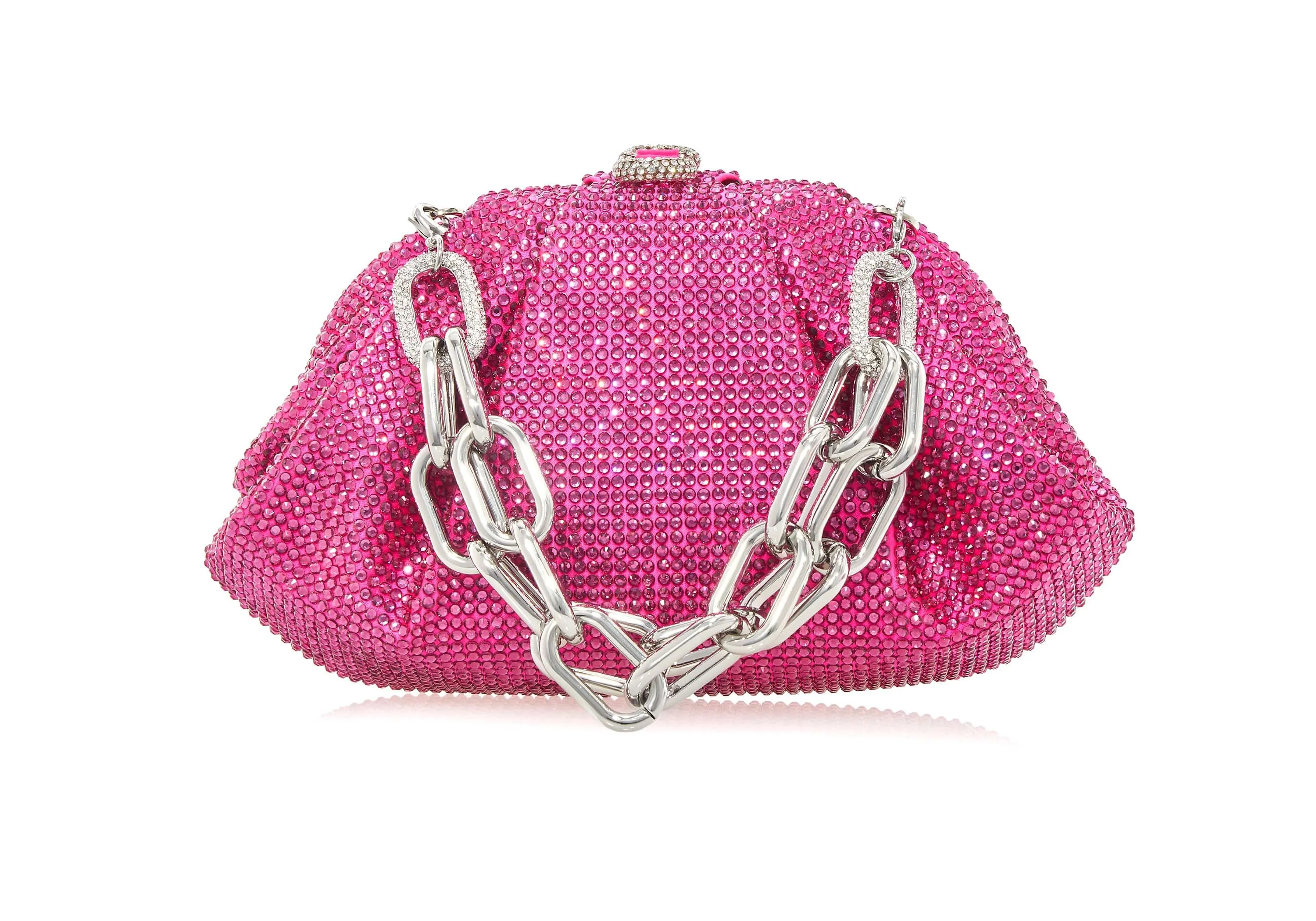 Gemma Crystal Fuchsia Clutch Bag