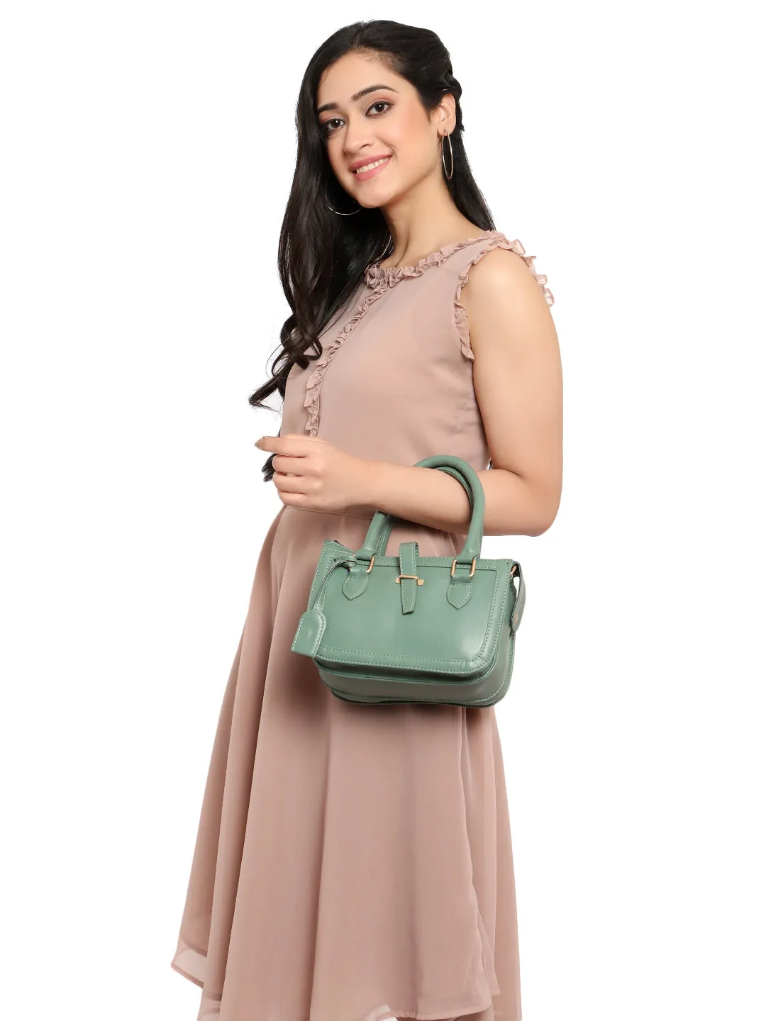 Green satchel Handbag