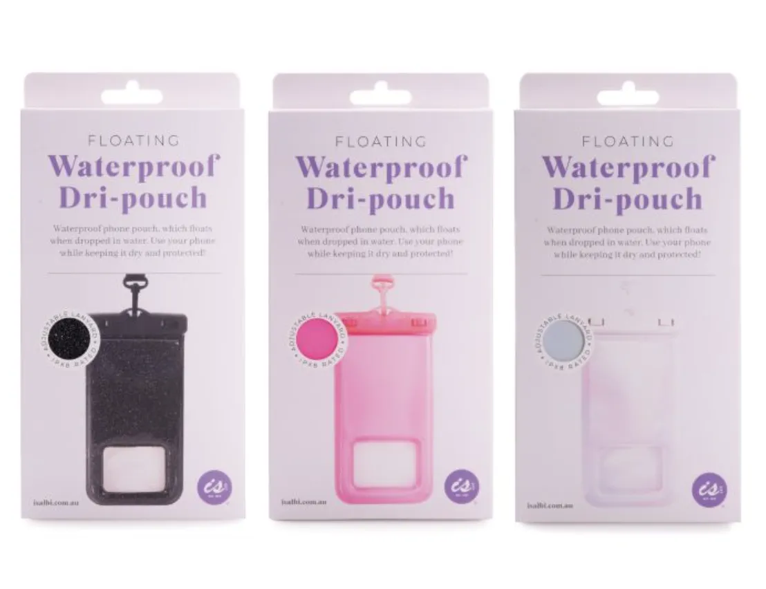 isGift Floating Waterproof Dri-Pouch 3 - Assorted 12x1x22cm