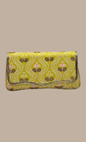 Lemon Embroidered Clutch