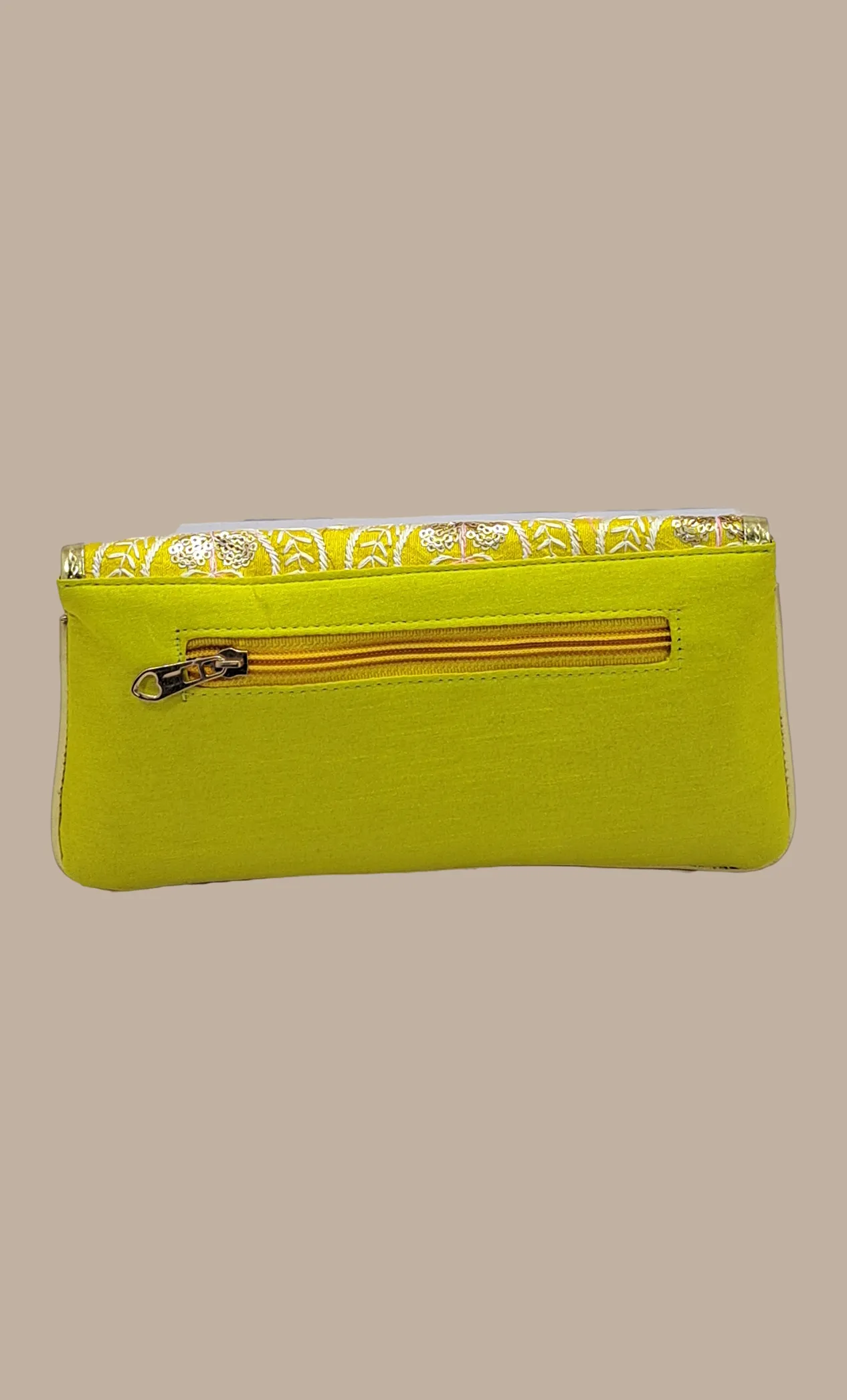 Lemon Embroidered Clutch