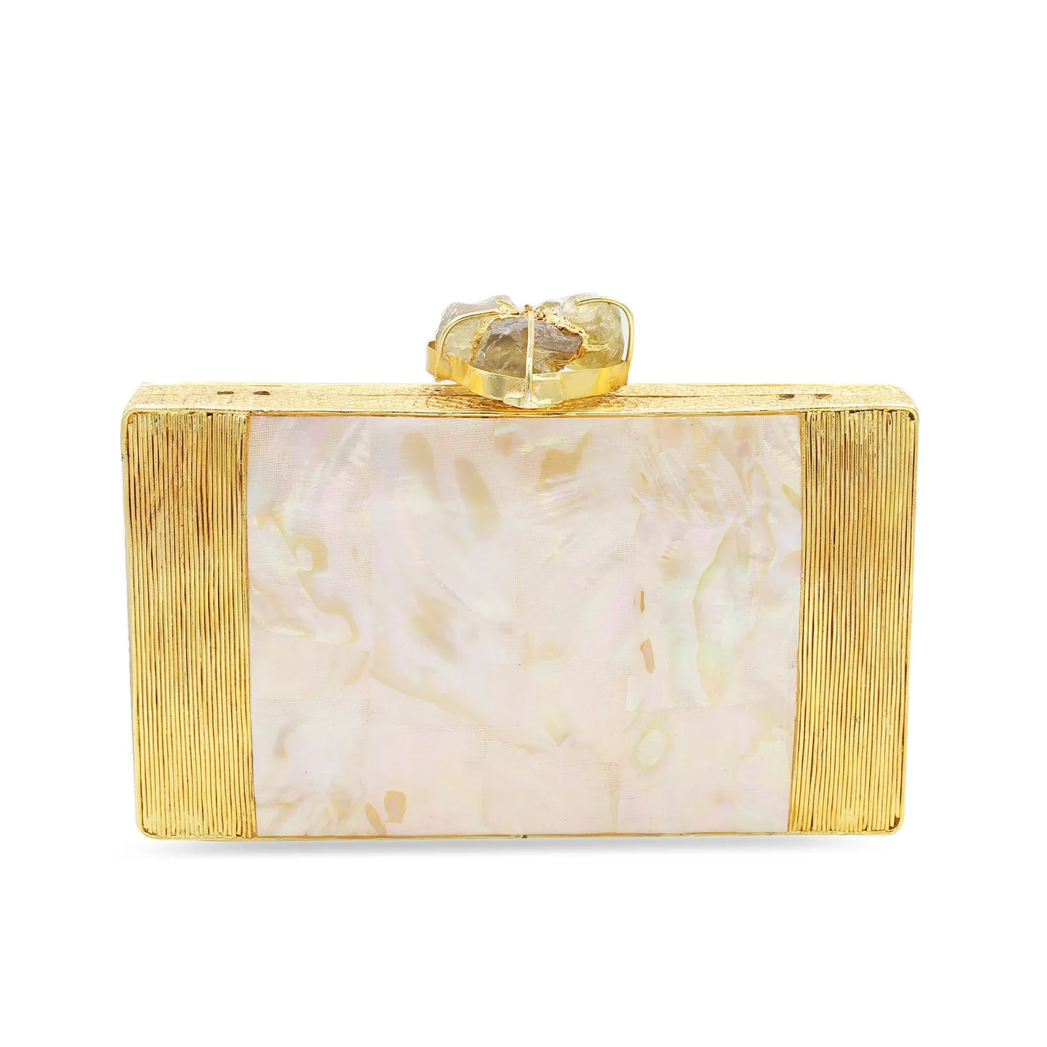 Lines Gold Clutch - Reversible clutch bag for women