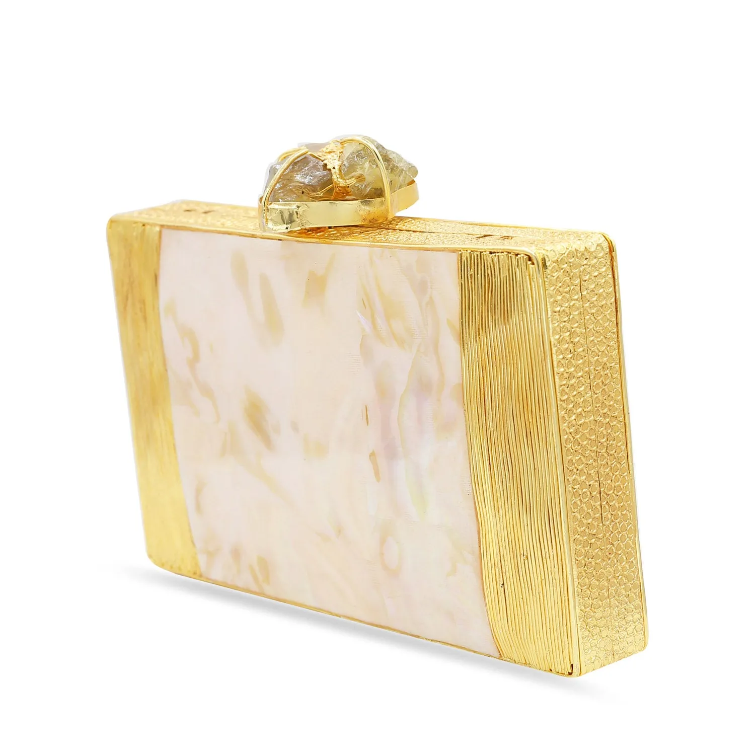 Lines Gold Clutch - Reversible clutch bag for women