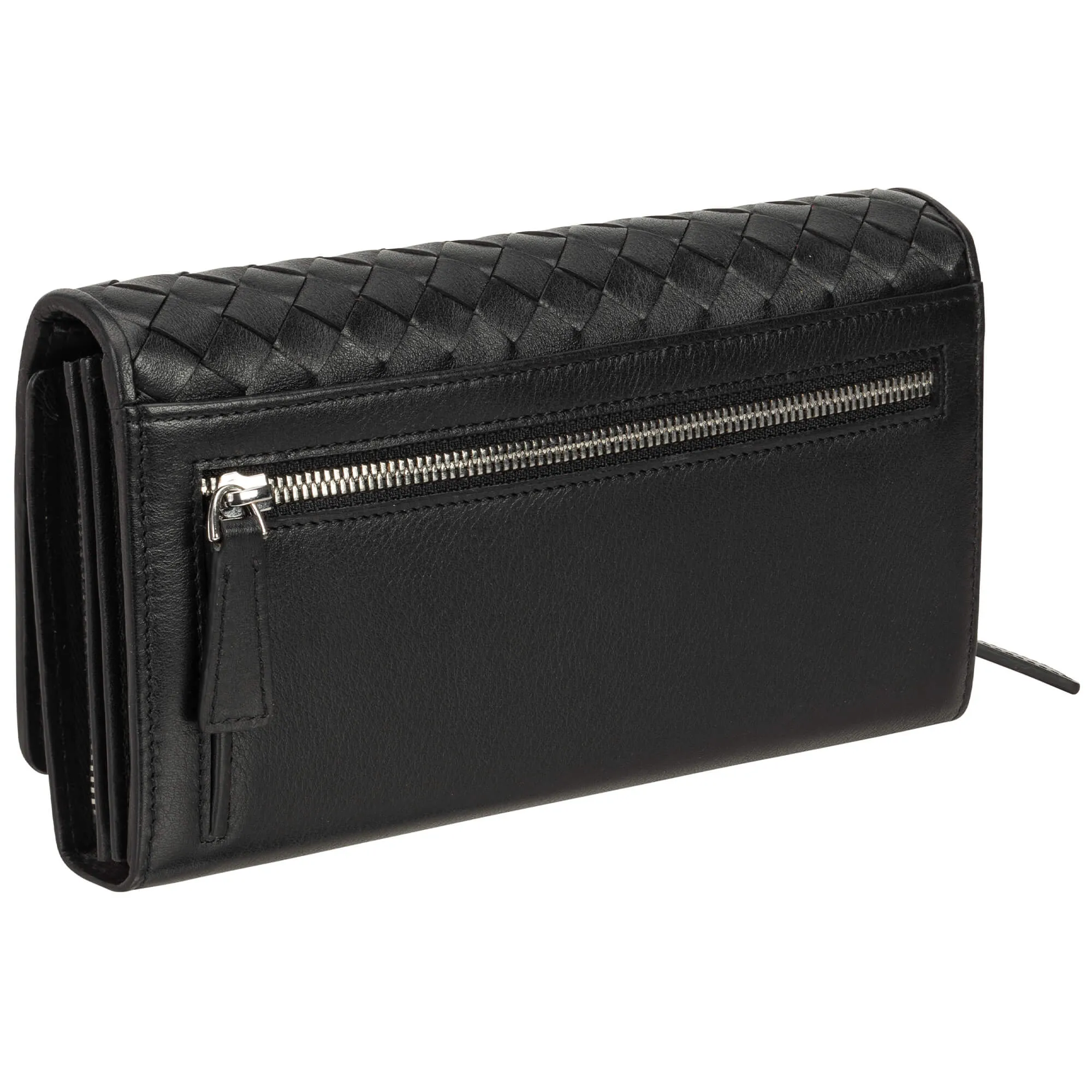 Mancini Basket Weave RFID Secure Clutch Wallet