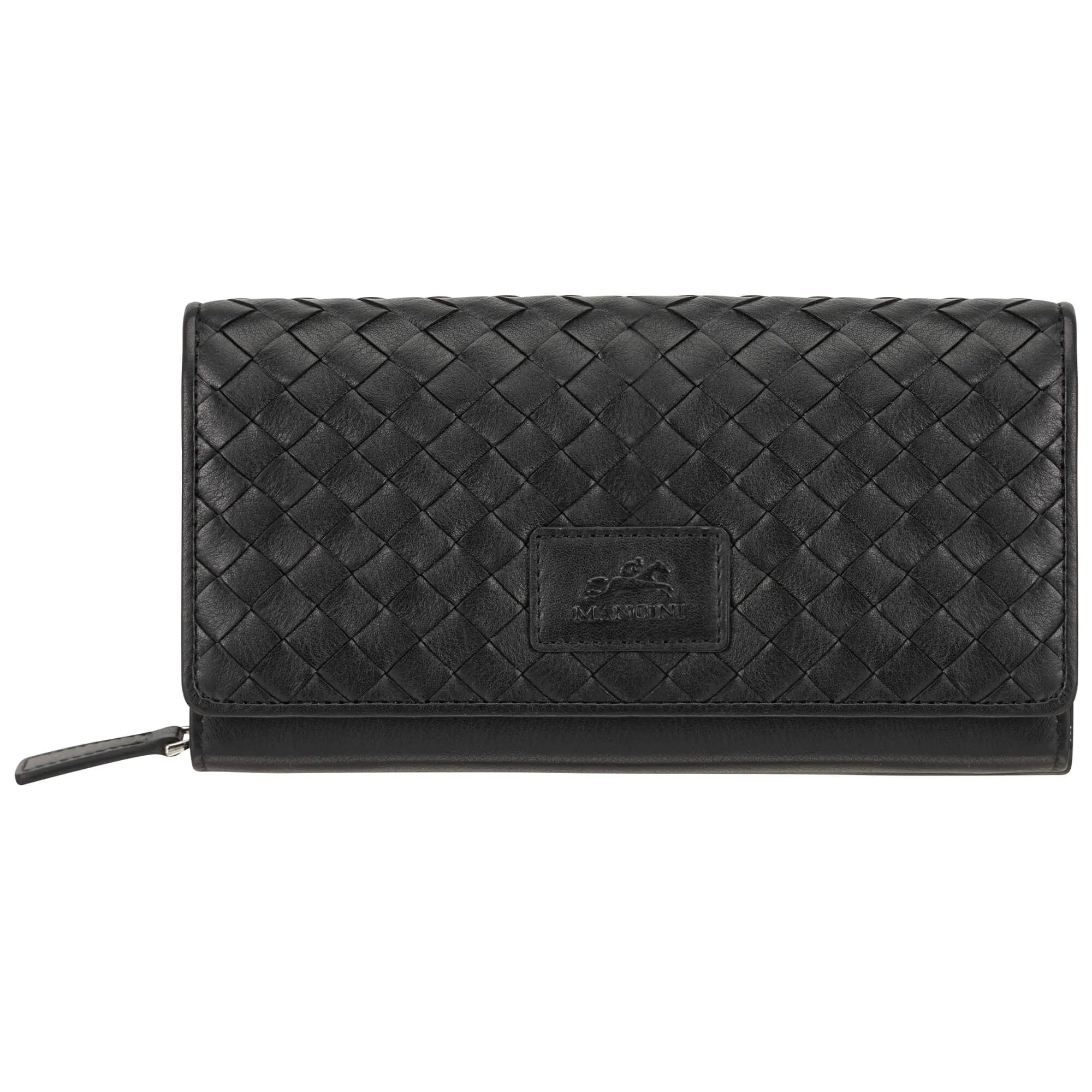 Mancini Basket Weave RFID Secure Clutch Wallet