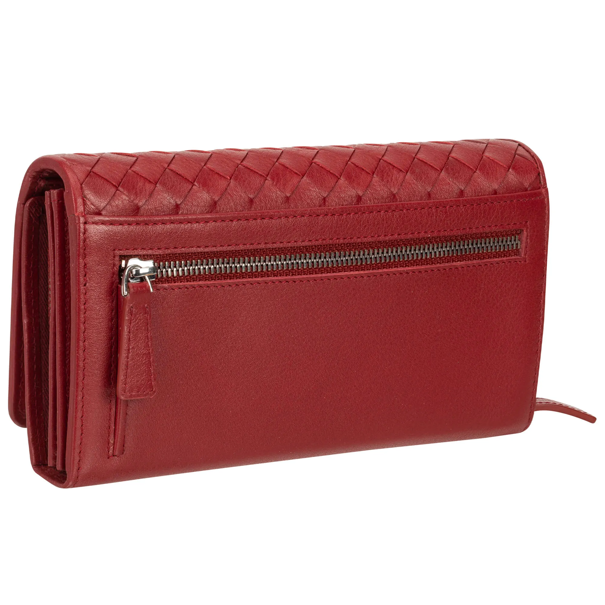 Mancini Basket Weave RFID Secure Clutch Wallet