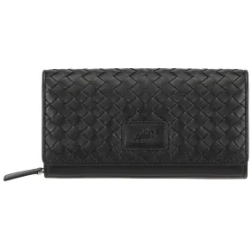 Mancini Basket Weave RFID Secure Clutch Wallet