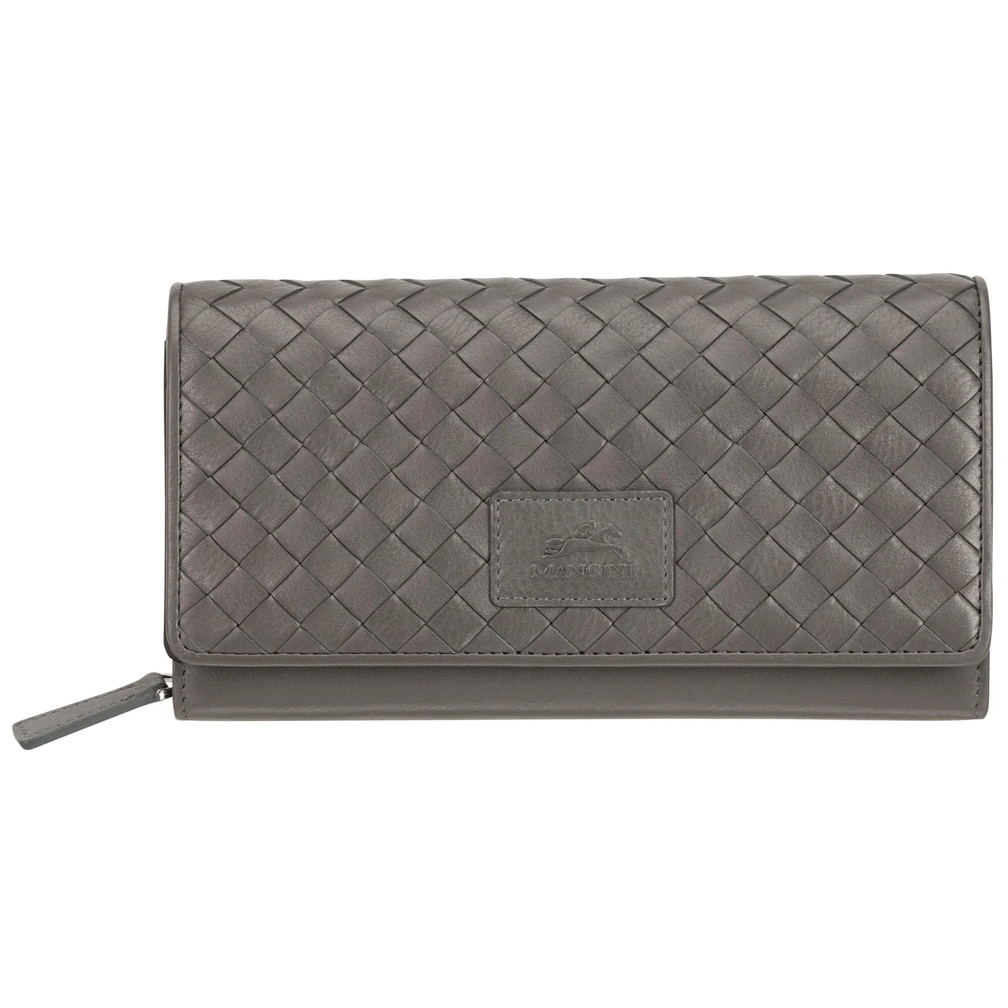 Mancini Basket Weave RFID Secure Clutch Wallet