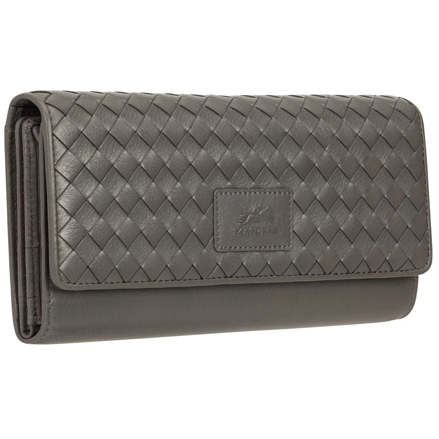 Mancini BASKET WEAVE RFID Secure Quadruple Fold Wallet