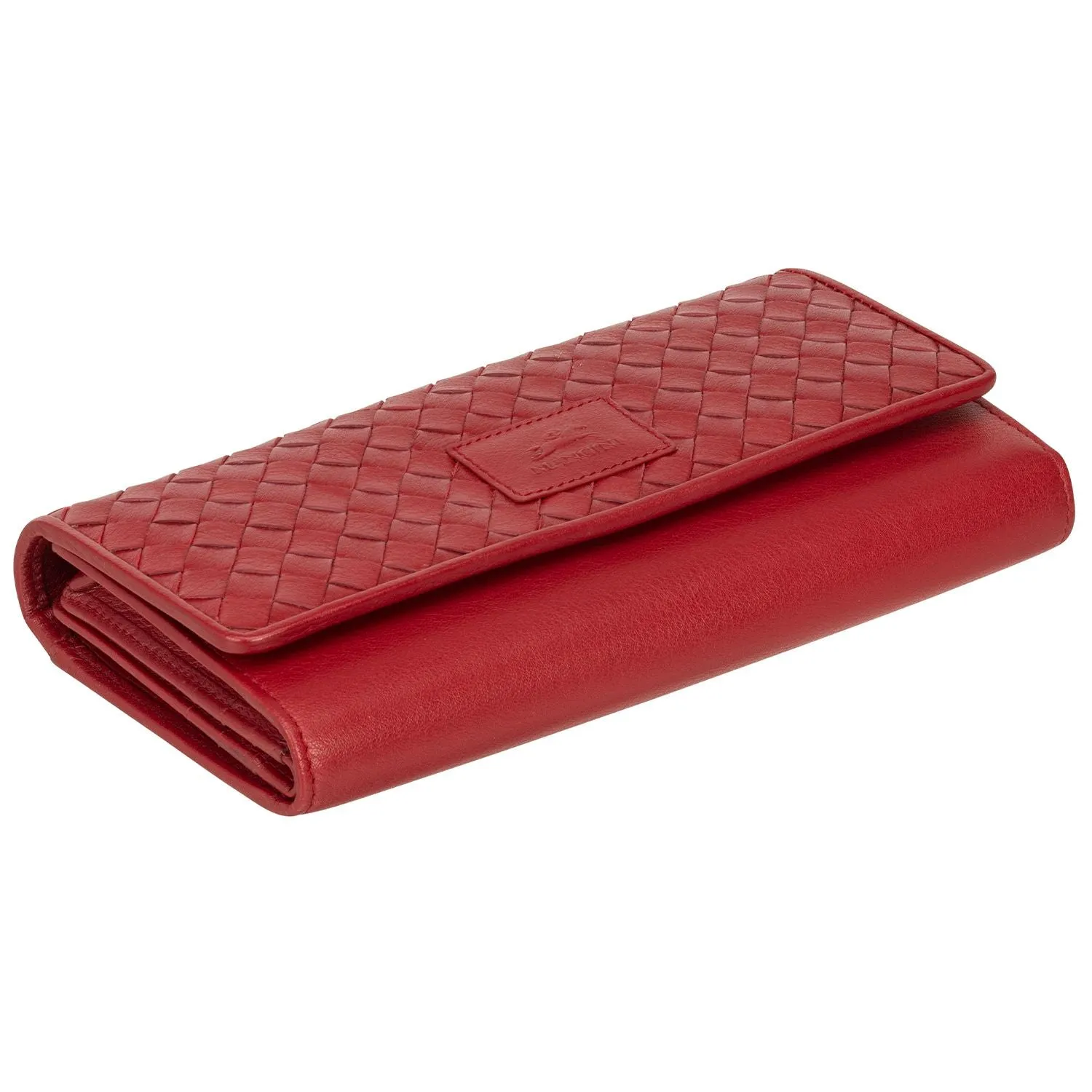 Mancini BASKET WEAVE RFID Secure Quadruple Fold Wallet