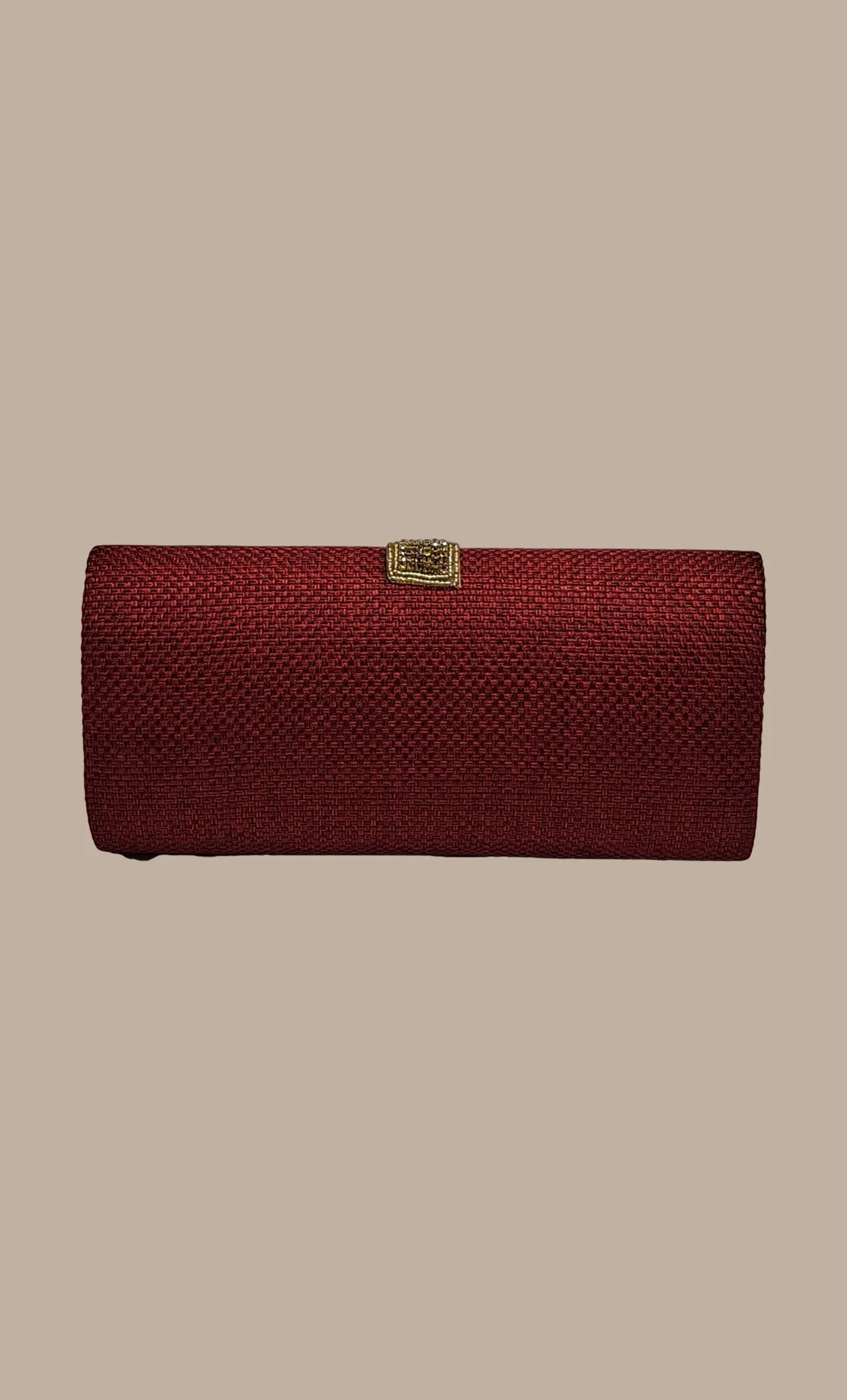 Maroon Embroidered Clutch