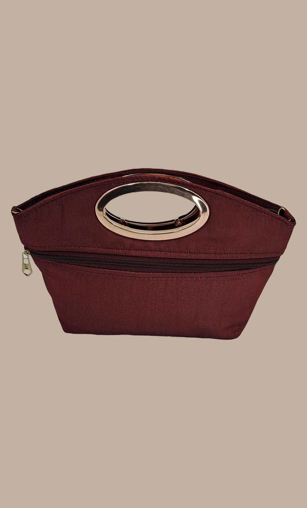 Maroon Embroidered Handbag