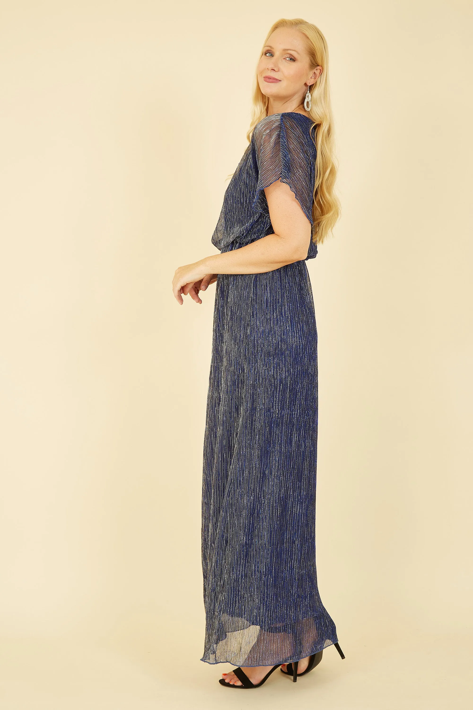 Mela London Blue Shimmer Maxi Dress