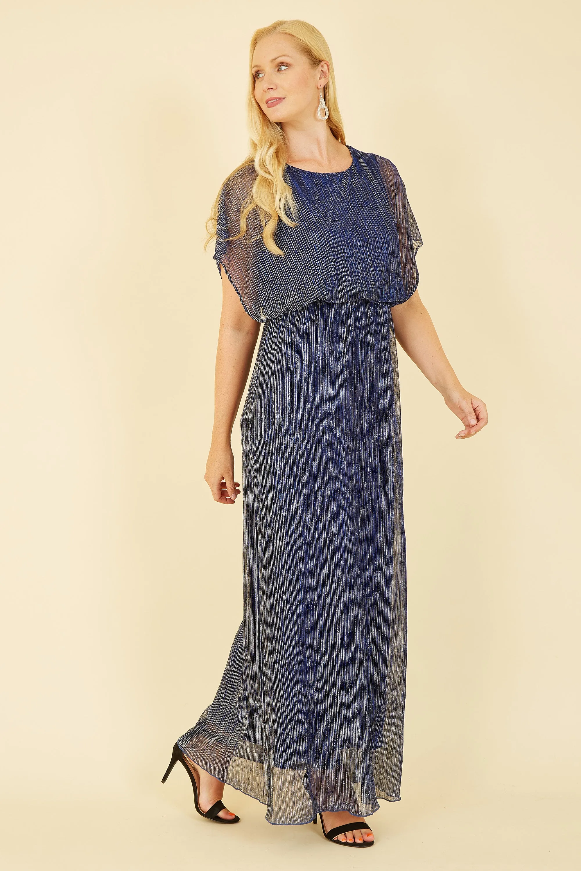 Mela London Blue Shimmer Maxi Dress