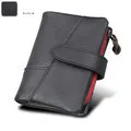 Men's RFID Blocking Secure Leather Short Trifold with Detachable Coin Bag