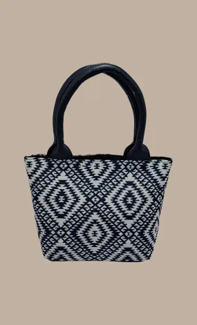 Midnight Blue Woven Handbag