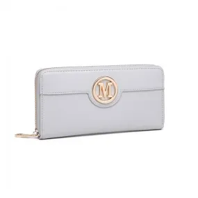 Miss Lulu Women's Grey Leather Look Purse - Stylish & Spacious Everyday Wallet | Elegant Design & Ample Storage