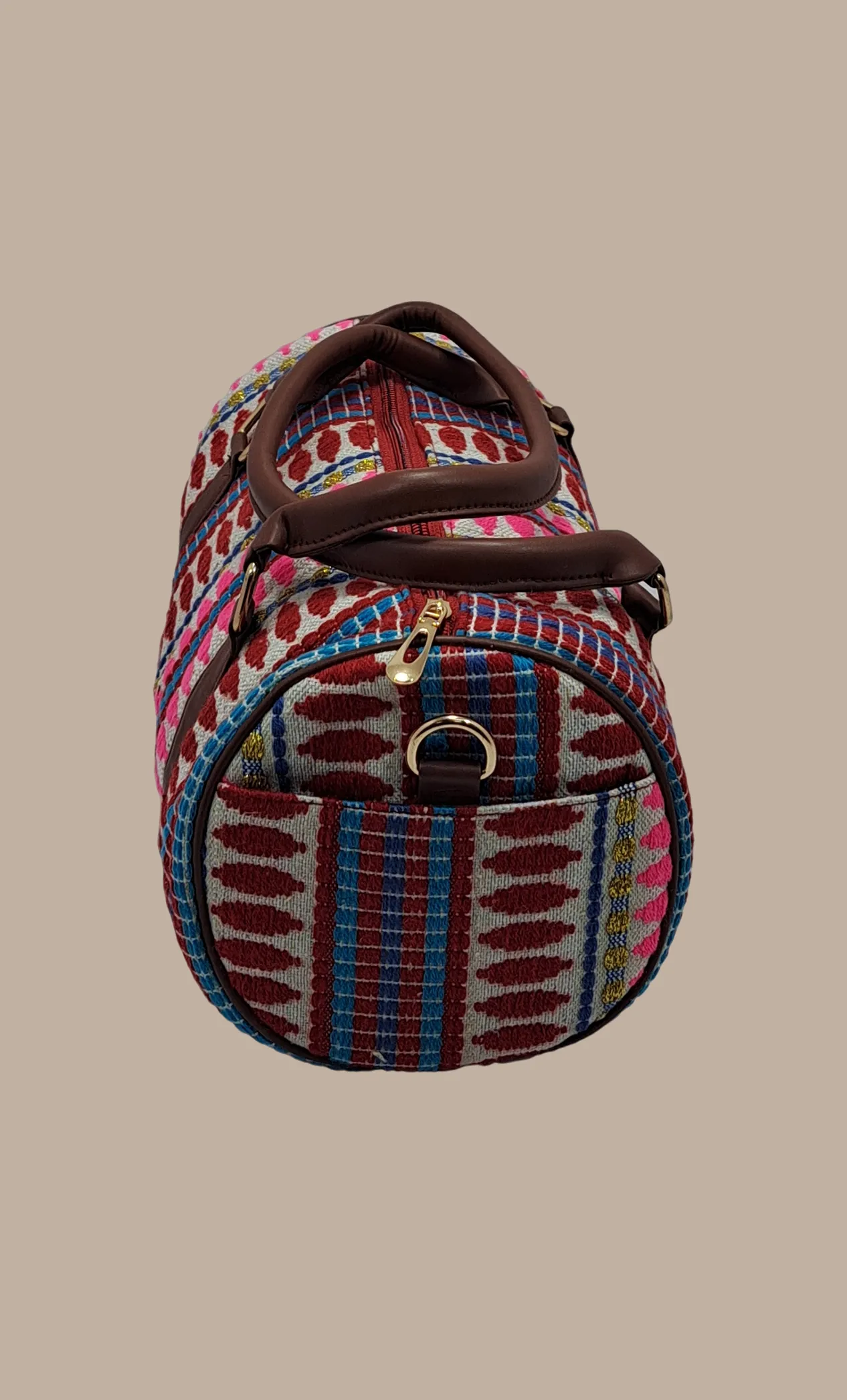 Multi-Colour Woven Handbag With Matching Purse