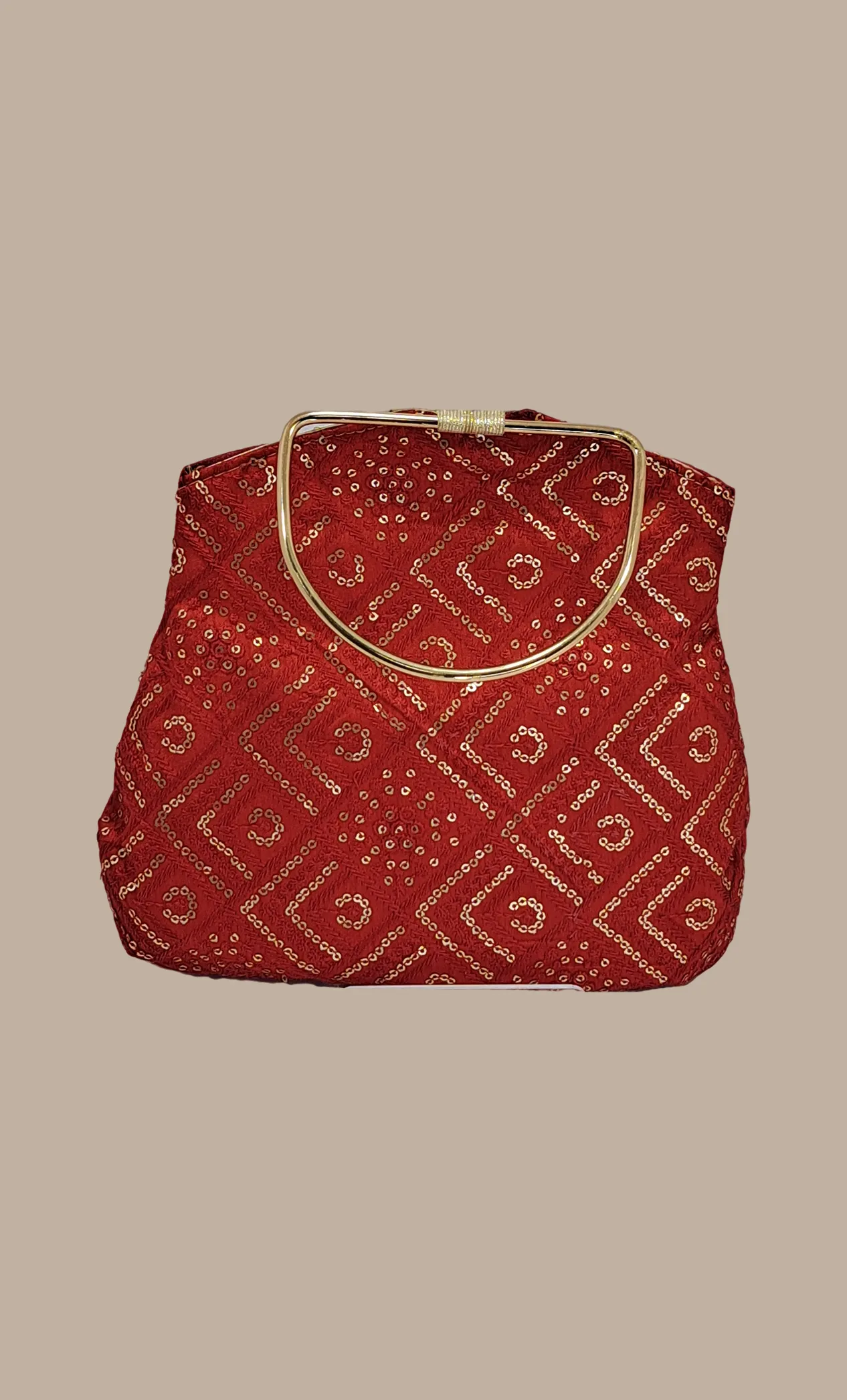 Red Embroidered Handbag