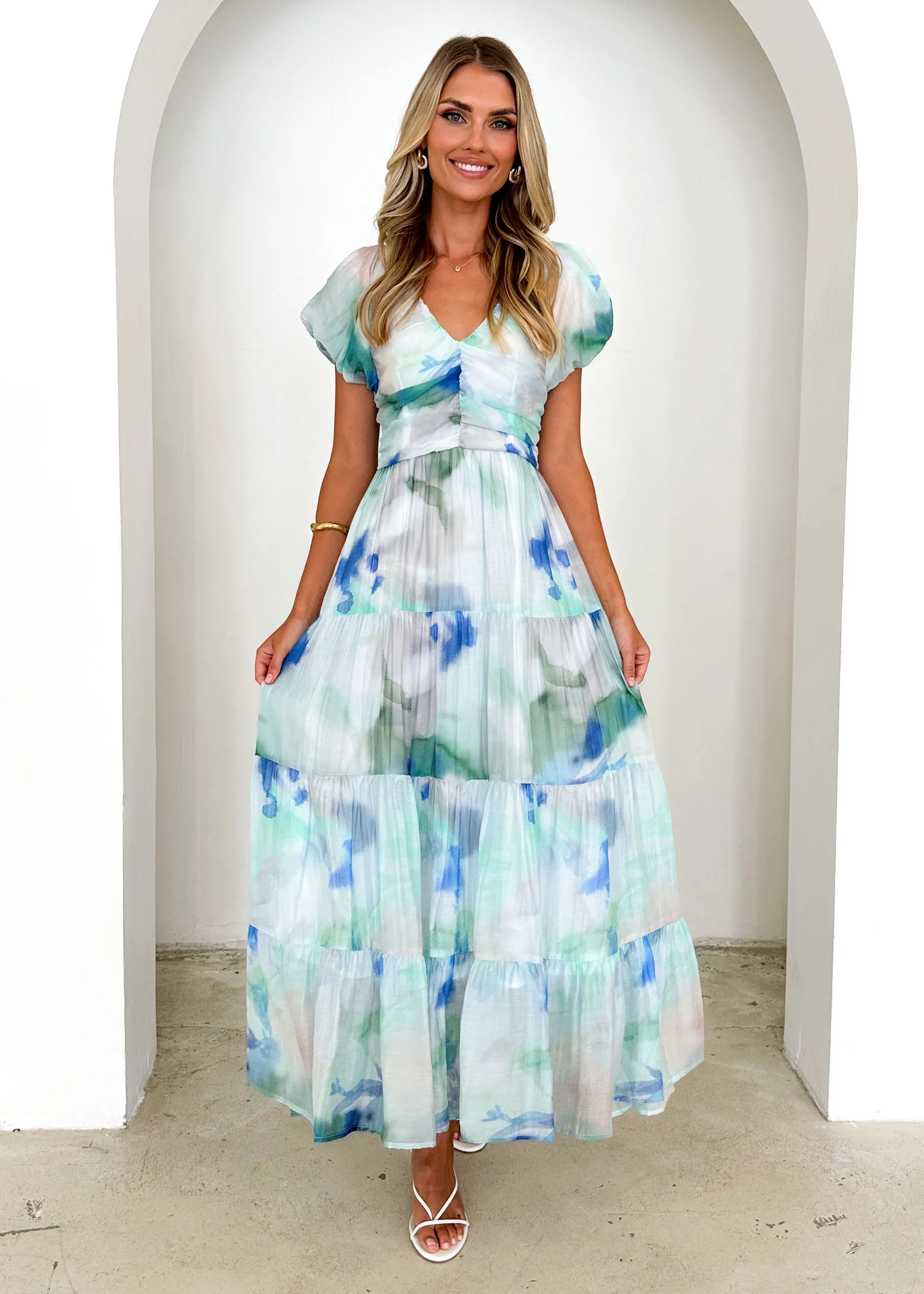 Sahnee Maxi Dress - Mint Haze