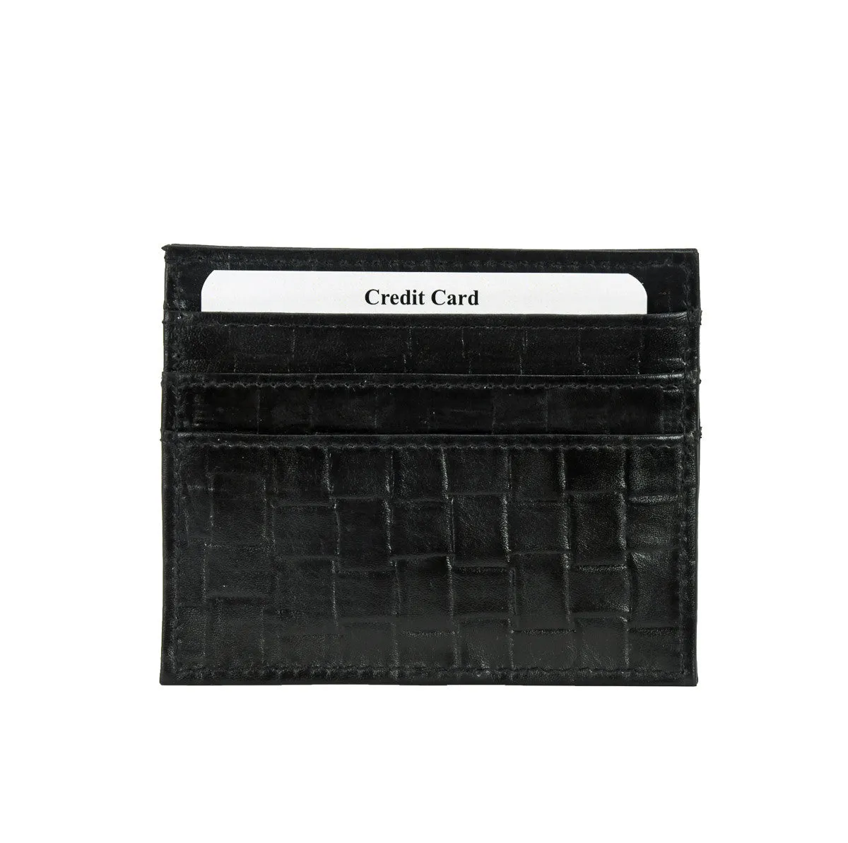 Secure RFID leather card case #CC09 Black