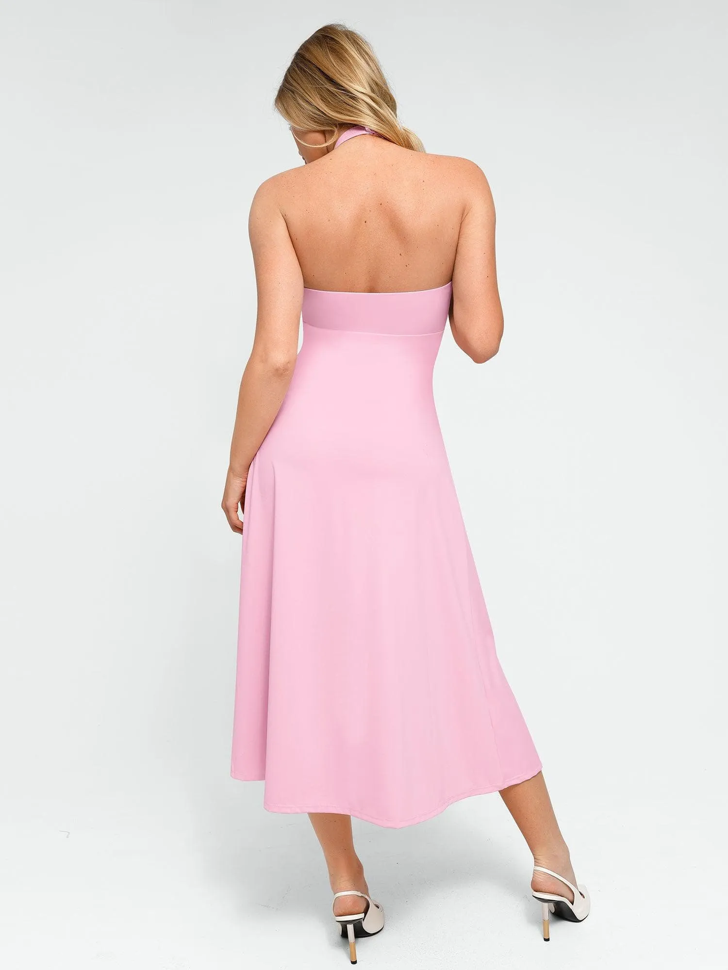 Shapewear Built-In Tummy Control A-Line Midi Dresses