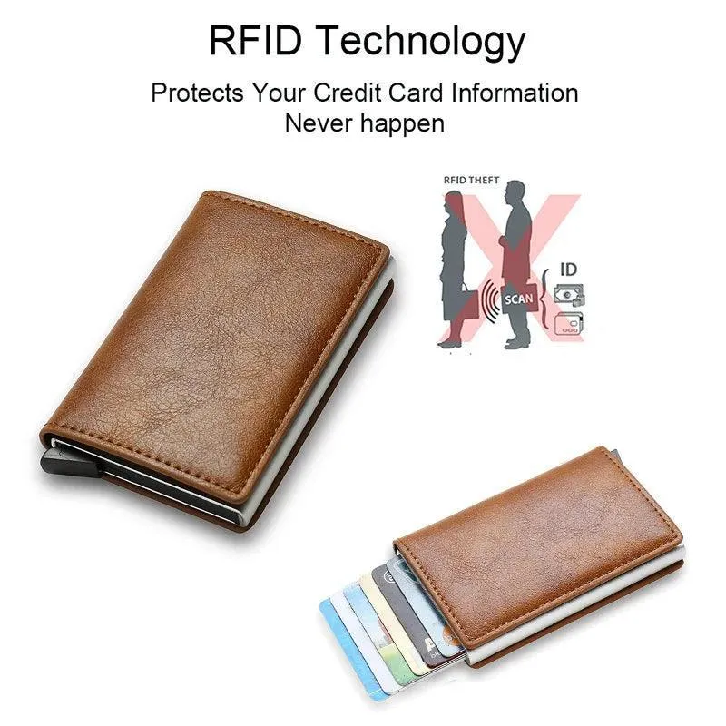 Sleek Carbon Fiber RFID Trifold Wallet: Secure Black Money Holder for Men