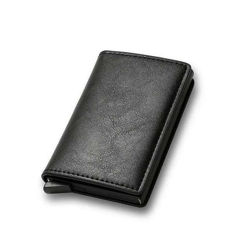 Sleek Carbon Fiber RFID Trifold Wallet: Secure Black Money Holder for Men